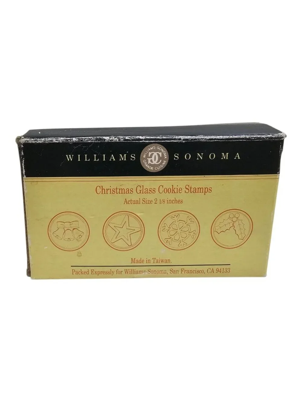 80s - 90s Williams Sonoma Christmas Glass Cookie Stamps . set of 4